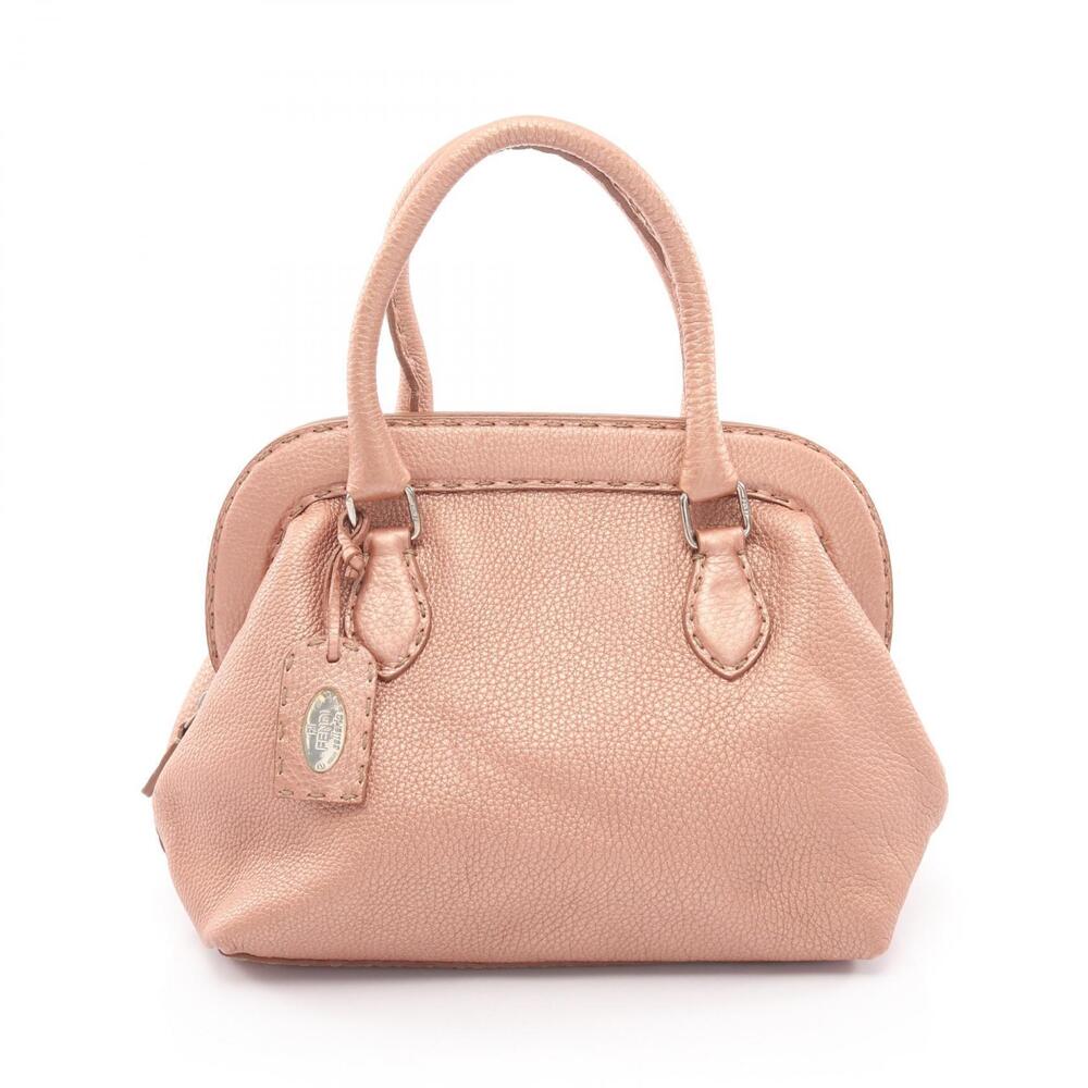 Fendi Selleria Doctors Bag Handbag Leather Gold Tone